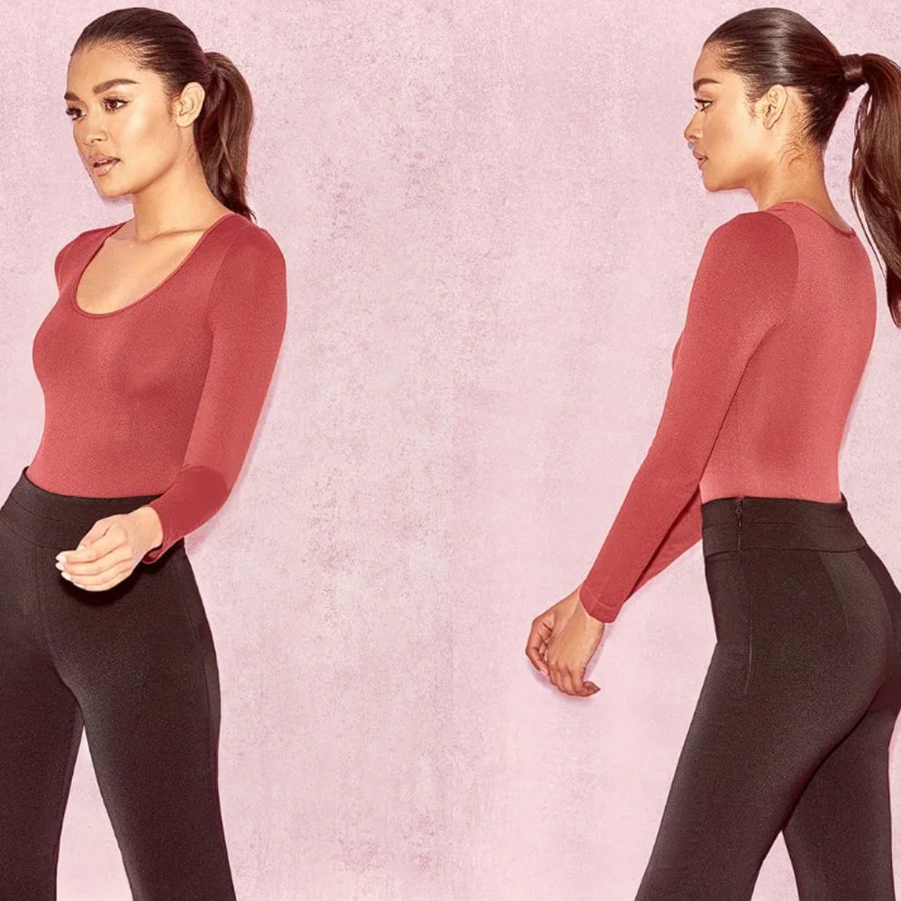 House of CB 'Rosella' Seamless Knit Scoop Neck Stretch Bodysuit - Picture 3 of 8